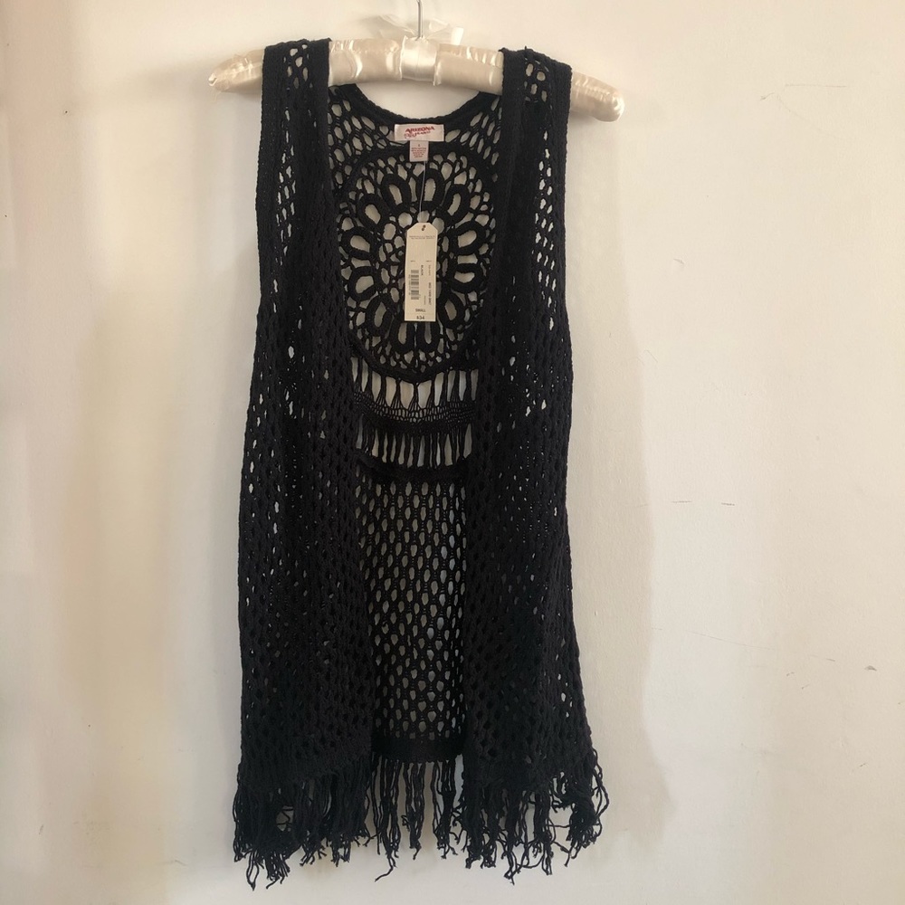 Arizona Black Fringed Vest (S)